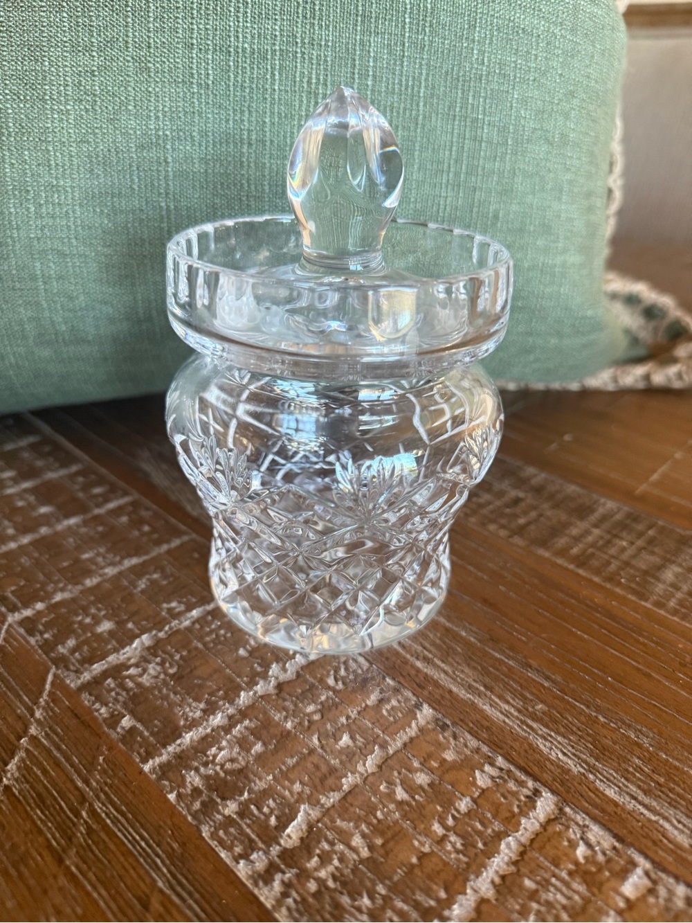 Heavy Chrystal jam jar. No spoon!